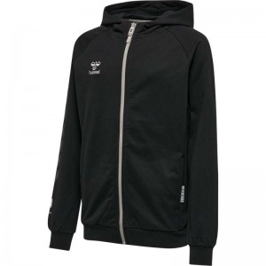 Hummel Move Grid Cotton Zip Hoodie Kinder Schwarz | 463327-389