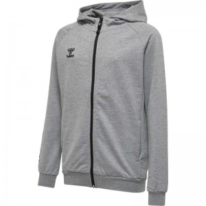 Hummel Move Grid Cotton Zip Hoodie Kinder Grau | 886841-849