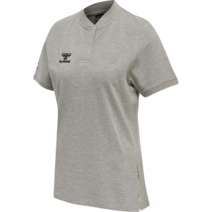 Hummel Move Grid Polo T-shirts Damen Grau | 640065-451