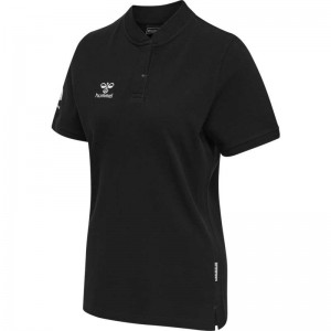 Hummel Move Grid Polo T-shirts Damen Schwarz | 632894-143