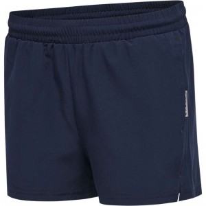 Hummel Move Grid Woven Kurze Hose Damen Navy | 783813-140