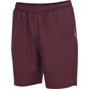 Hummel Move Grid Woven Kurze Hose Herren Bordeaux | 662384-431