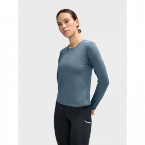 Hummel Mt Aura Mesh L/S T-shirts Damen Grau | 298596-286