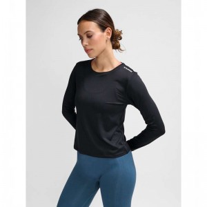 Hummel Mt Aura Mesh L/S T-shirts Damen Schwarz | 834477-118