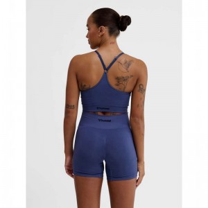 Hummel Mt Define Seamless Padded Sport BH Damen Blau | 546302-762