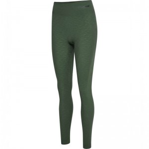 Hummel Mt Focus Seamless Hw Strumpfhose Damen Grün | 919179-260