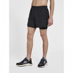 Hummel Mt Force 2 In 1 Kurze Hose Herren Schwarz | 599608-087