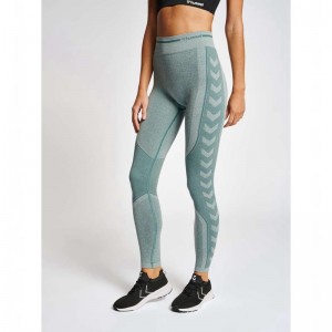 Hummel Mt Lulu Seamless Scrunch Kurze Hose Damen Blau | 390044-129