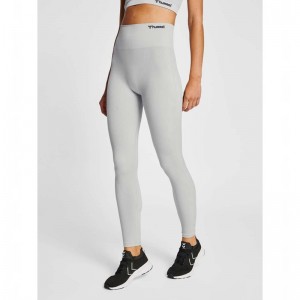 Hummel Mt Rest Seamless Hw Rib Strumpfhose Damen Grau | 433972-557