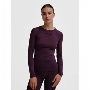 Hummel Mt Shaping Seamless L/S T-shirts Damen Lila | 635415-044