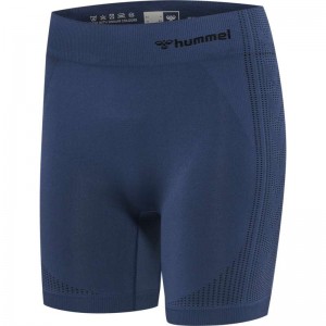 Hummel Mt Shaping Seamless Mw Kurze Hose Damen Blau | 707054-911