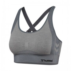 Hummel Mt Shine Seamless Sport BH Damen Grau | 311442-240