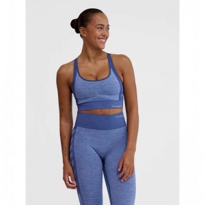 Hummel Mt Shine Seamless Sport BH Damen Blau | 581426-455