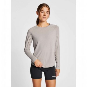Hummel Mt Vanja L/S T-shirts Damen Grau | 794518-467
