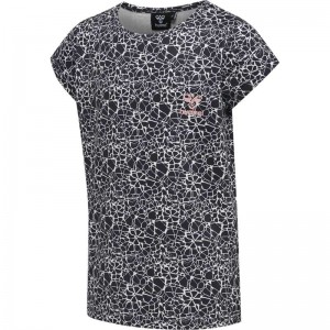 Hummel Nanna S/S T-shirts Kinder Schwarz | 641610-429