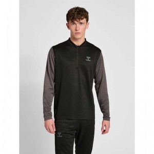 Hummel Ongrid 1/2 Zip Poly Sweat Sweatshirt Herren Schwarz | 838560-043