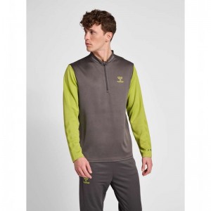 Hummel Ongrid 1/2 Zip Poly Sweat Sweatshirt Herren Grau | 293697-689