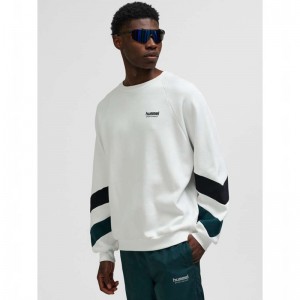 Hummel Oversized Crew Sportswear Sweatshirt Herren Weiß | 719942-680