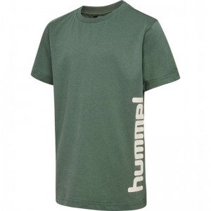 Hummel Print S/S Jacken Kinder Grün | 194696-458