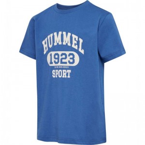 Hummel Print S/S T-shirts Kinder Blau | 634794-197