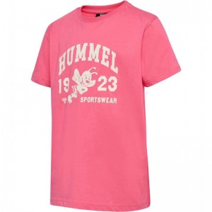 Hummel Print S/S T-shirts Kinder Rosa | 975822-663