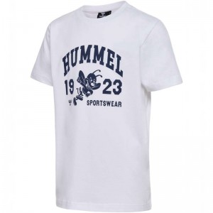 Hummel Print S/S T-shirts Kinder Weiß | 086442-557