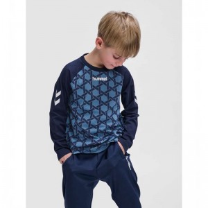 Hummel Ps L/S T-shirts Kinder Blau | 407141-474