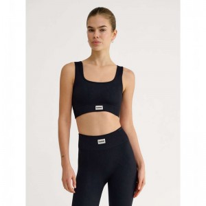 Hummel Pulse Seamless Rib Sport BH Damen Schwarz | 173951-334