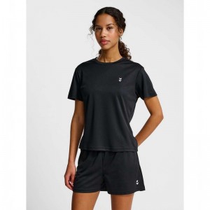 Hummel Pulse Training W S/S T-shirts Damen Schwarz | 389183-107