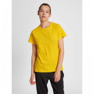 Hummel Red Basic S/S T-shirts Damen Gelb | 836244-760