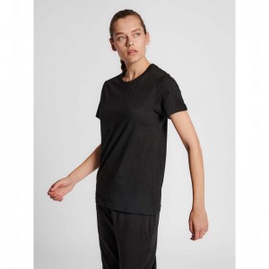 Hummel Red Basic S/S T-shirts Damen Schwarz | 676989-841