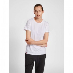 Hummel Red Basic S/S T-shirts Damen Weiß | 045787-277