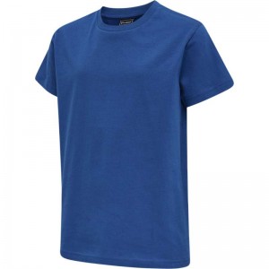 Hummel Red Basic S/S T-shirts Kinder Blau | 100344-860