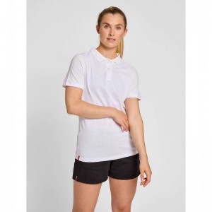 Hummel Red Classic Polo Kurze Hose Damen Weiß | 023891-449