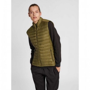 Hummel Red Quilted Weste Damen Olivgrün | 422702-123