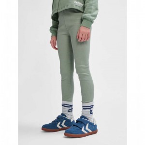 Hummel Rib Strumpfhose Kinder Grün | 735414-479