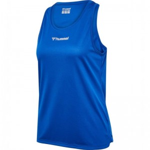 Hummel Run Singlet S/L Tanktop Damen Blau | 405592-895