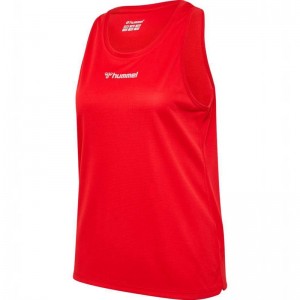 Hummel Run Singlet S/L Tanktop Damen Rot | 707967-863