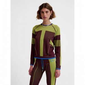 Hummel Seamless Ls T-shirts Damen Grün | 813664-856