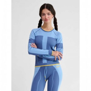 Hummel Seamless Tee Ls T-shirts Damen Blau | 912385-998