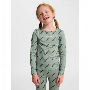 Hummel Silje Top L/S T-shirts Kinder Grün | 498457-746