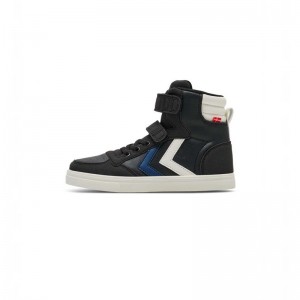 Hummel Slimmer Stadil Leather High Jr Sneakers Kinder Schwarz | 562173-281
