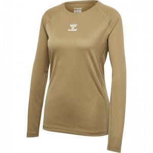 Hummel Sprint Mesh L/S T-shirts Damen Braun | 636754-444