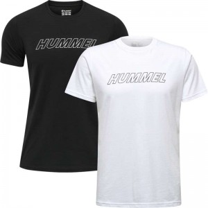 Hummel Te Callum 2-pack Cotton T-shirts Herren Schwarz | 592742-824