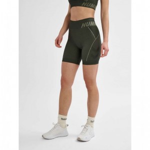 Hummel Te Christel Seamless Kurze Hose Damen Grün | 976318-739