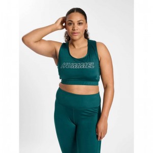 Hummel Te Curvy Plus Sport BH Damen Grün | 580659-478