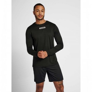 Hummel Te Tihalt L/S T-shirts Herren Schwarz | 034100-129