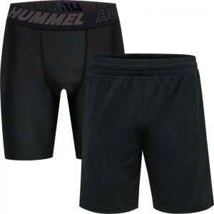 Hummel Te Topaz 2-pack Set Kurze Hose Herren Schwarz | 923811-729