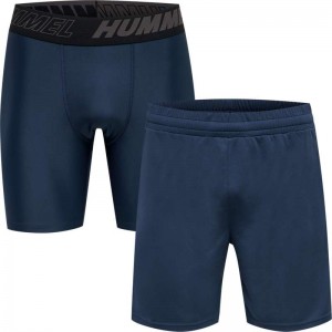 Hummel Te Topaz 2-pack Set T-shirts Herren Navy | 746192-490