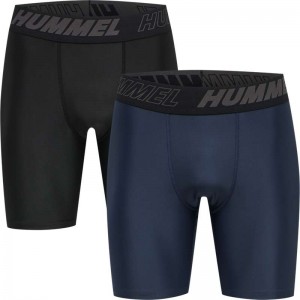 Hummel Te Topaz 2-pack Tight Kurze Hose Herren Schwarz | 000510-745